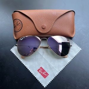 Ray-ban polarized aviator flash lenses sunglasses RB3025 NWOT